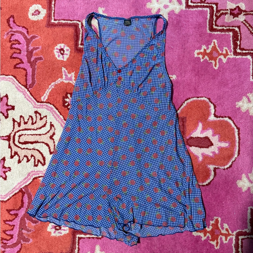 Urban outfitters polka dot sheer mesh nightie romper size medium